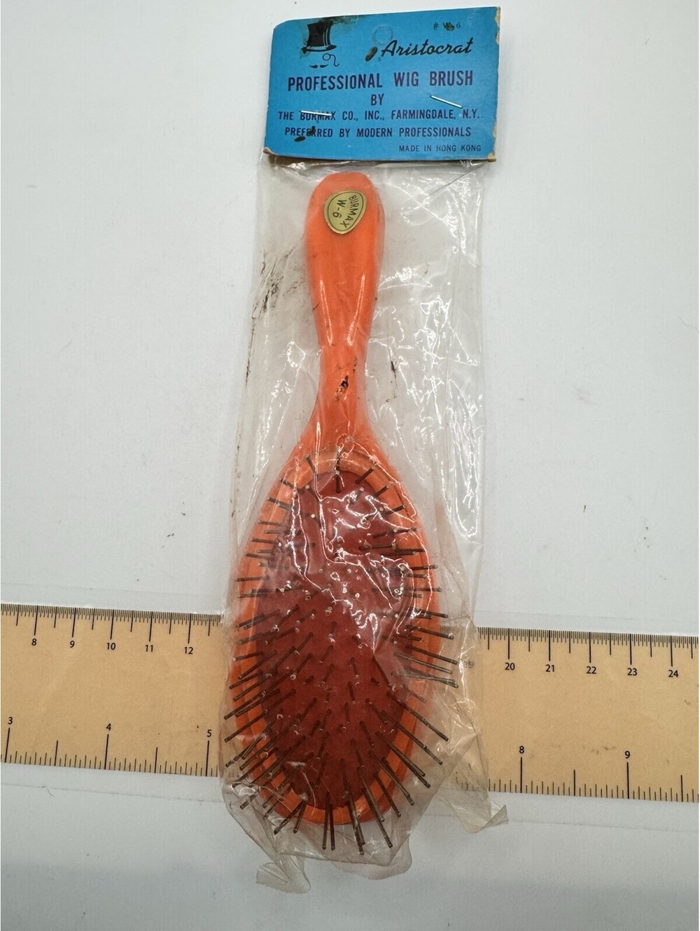 Vintage Aristocrat Professional Wig Brush - Orange Made In Hong Kong NOS